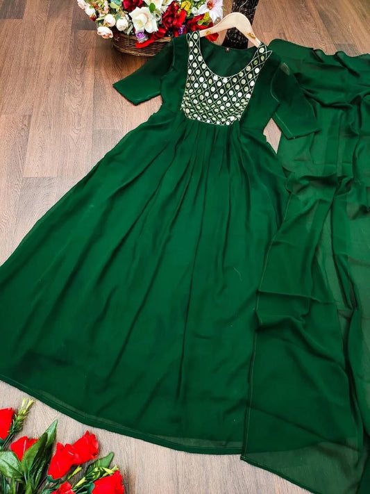 Party & Festival Wear Fancy Faux Georgette Kurti Collection 13-MA2