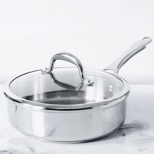 Meyer Durable Stainless Steel Sautepan |Safe For All Cooktops |  2.91Ltr