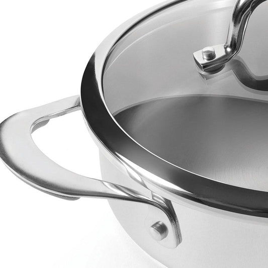 Meyer Stainless Steel Sauteuse | Safe For All Cooktops | 1.56 Ltr , 2.91 Ltr , 4.77 Ltr