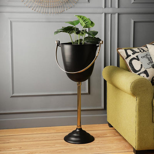 Floor Ice Bucket  and flower Bowl in Black Gold