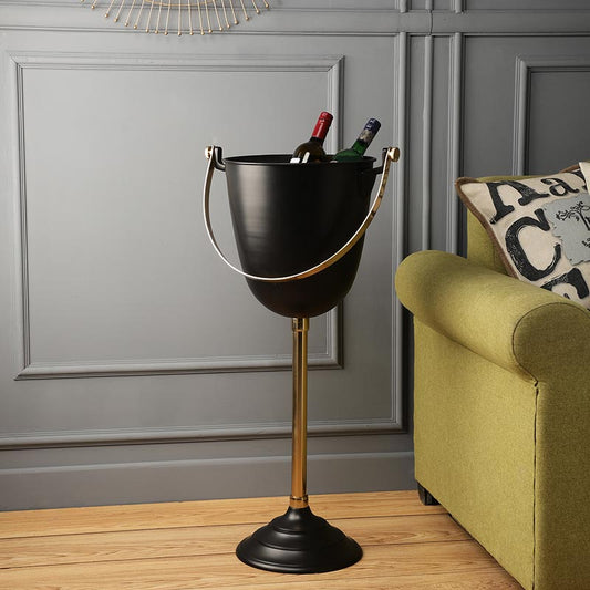 Floor Ice Bucket  and flower Bowl in Black Gold