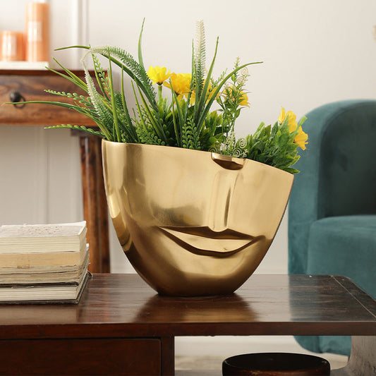 The Amused Gold Face Vase