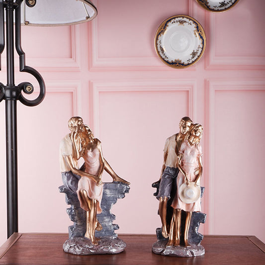 Khloe Pink Premium Couple Figurine | Set Of 2