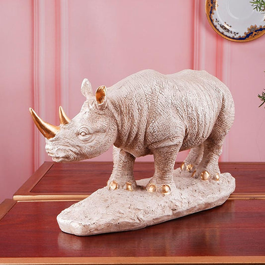 Gonzalo Beige Premium Rhinoceros Figurine