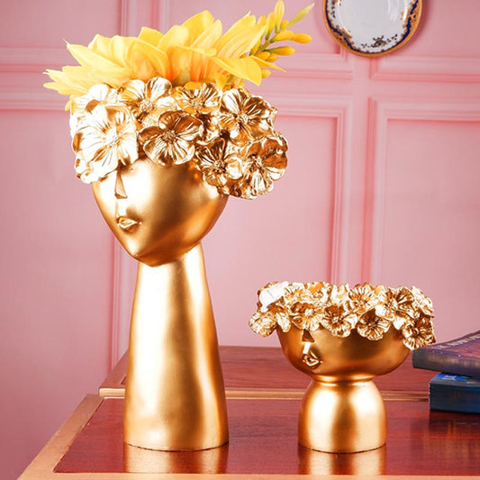 Classy Premium Décor Gold Tone Vase | Set Of 2