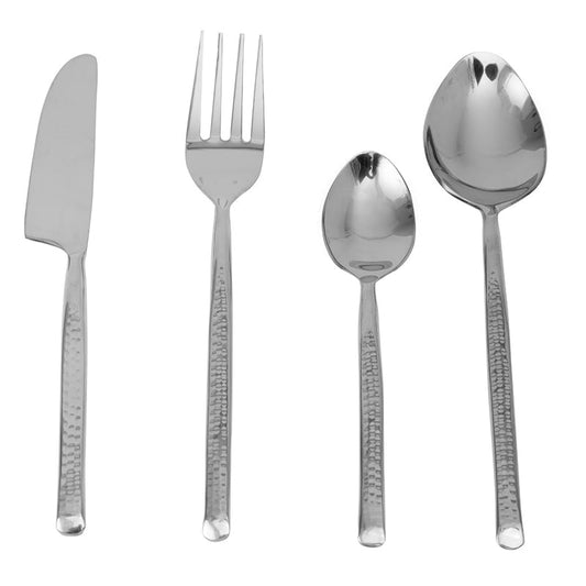 Artisan Dot Hammered Cutlery | Set Of 4 | Multiple Colors