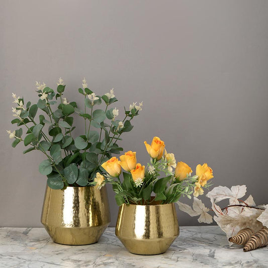 Golden Flora Table Planters | Set Of 2