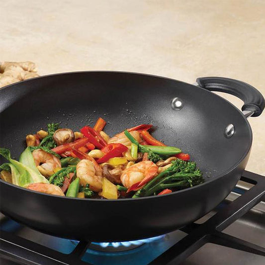Meyer Circulon Origins Anodized Kadai/Wok With Lid | Safe For All Cooktops | 4Ltr
