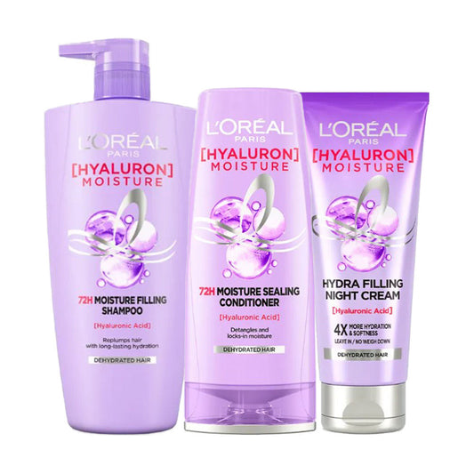 L'Oreal Paris Hyaluron Moisture with Shampoo & Conditioner + Night Cream Combo