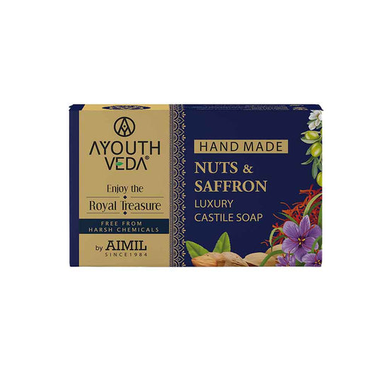 AYOUTH VEDA Nuts & Saffron Luxury Handmade Castile Soap - 100 gms