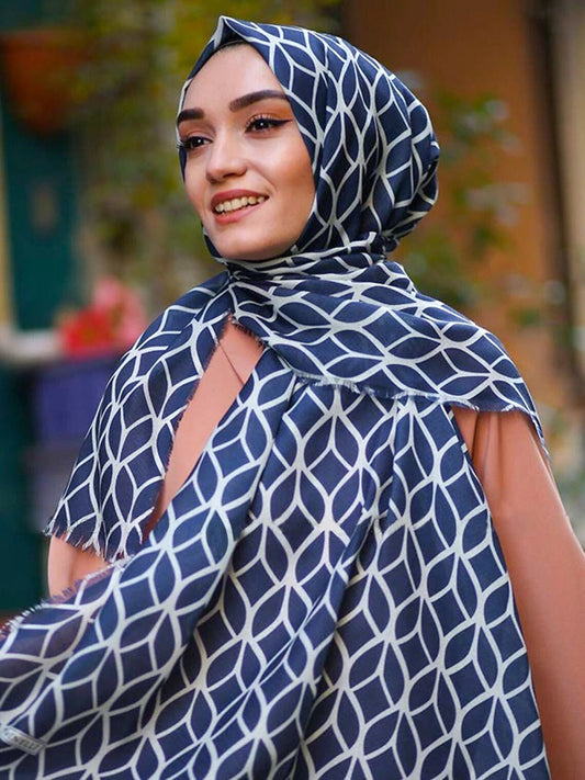 Pashmina Cotton Long Dupatta Hijab Printed Headscarf J5768