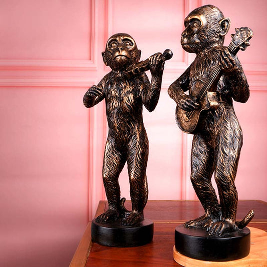 Sierra Premium Musician Monkey Figurine | Set Of 2