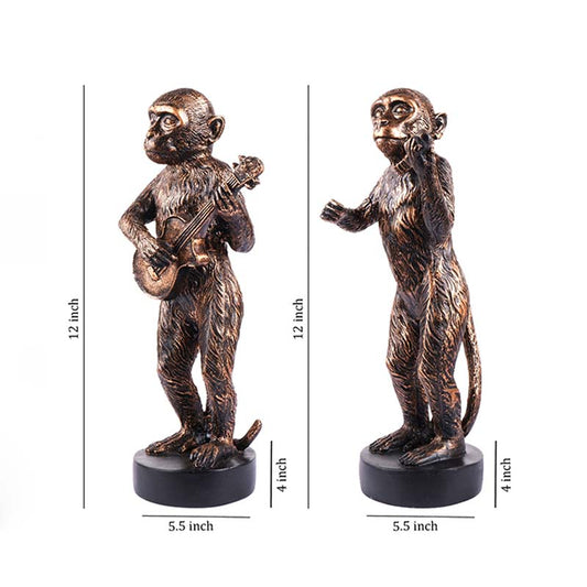 Sierra Premium Musician Monkey Figurine | Set Of 2