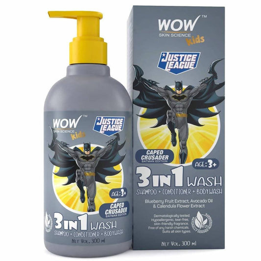 Wow Skin Science Kids 3 in 1 Wash - Caped Crusader Batman Edition - 300 ml