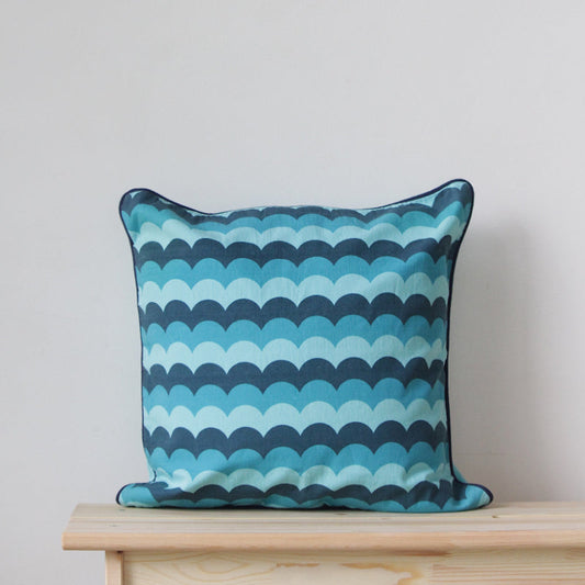 Sea Waves Habitat Cushion Covers | 16 x 16 Inches | Set of 2