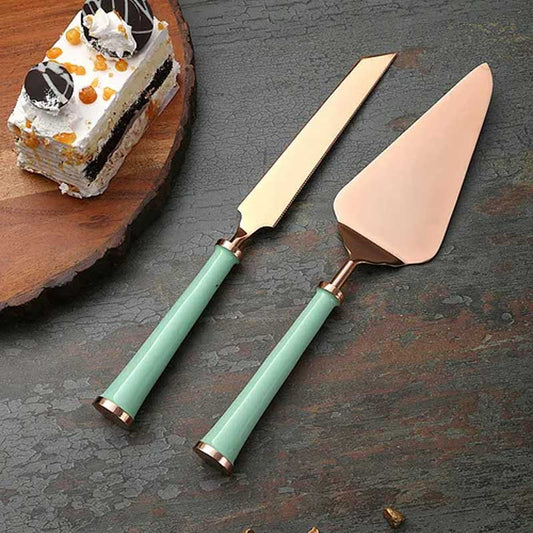 Mint Green & Rose Gold Cake Servers | Set of 2