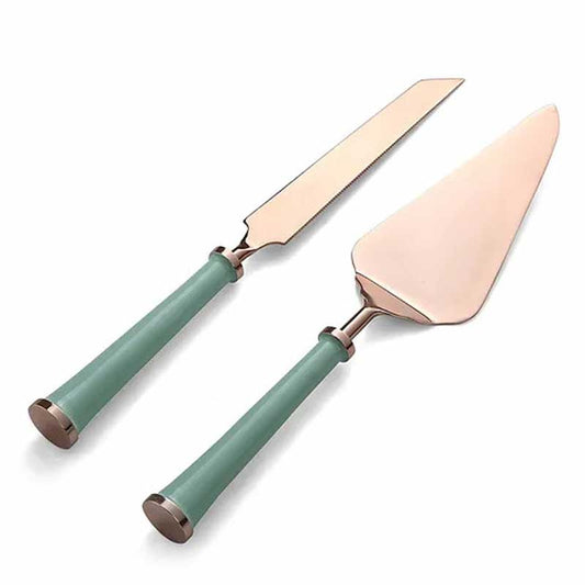 Mint Green & Rose Gold Cake Servers | Set of 2