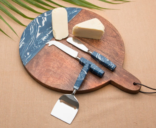 Blue Round Cheese Board