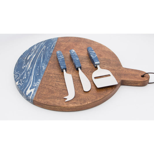 Blue Round Cheese Board