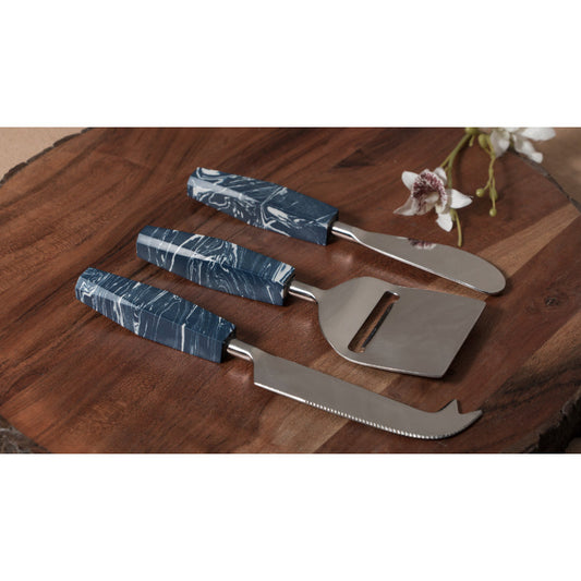 Stainless Steel Cheese Knives with Stone Handle | Set of 3