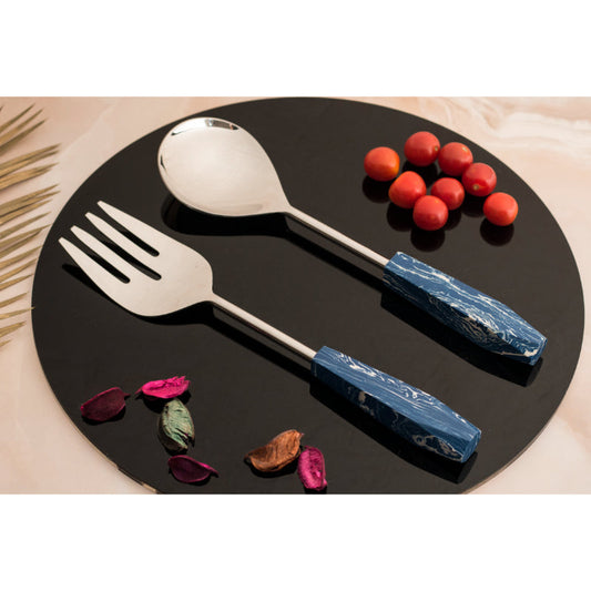 Stainless Steel Salad Servers with Stone Handle | Set of 2