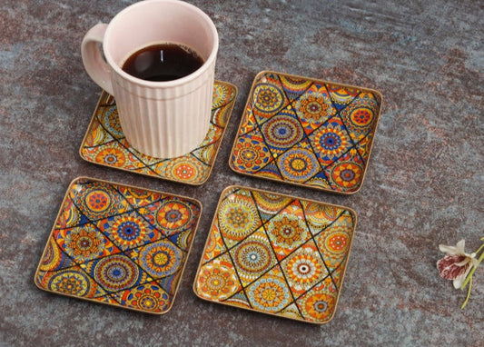 Vintage Decorative Elements Coasters  | Set Of 4