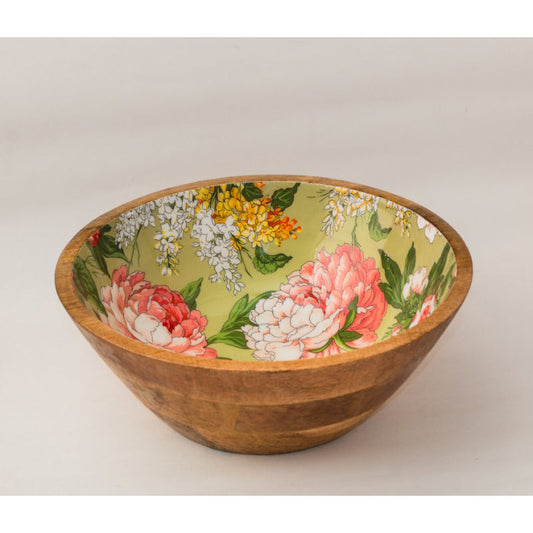 Floral Salad Bowl With Servers | Multiple Colors