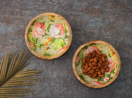 Floral Snack Bowls | Set of 2 | Multiple Colors