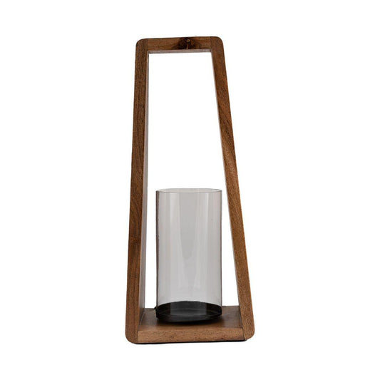 Wood Frame Glass Lantern