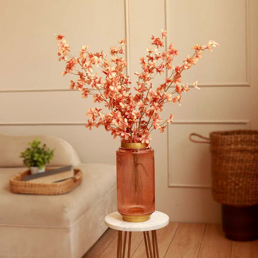 The Maple | Artificial Orange Cherry Blossom | Set of 3 & 6 Flowers