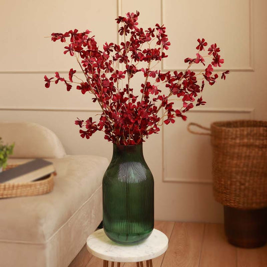 The Tokyo | Artificial Red Large Cherry Blossom | Set of 3 & 6 Flowers