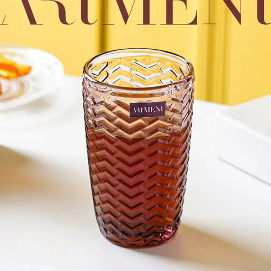 Maroon Modern Muse Tumbler Glass | Set of 4, 8 | 310ml