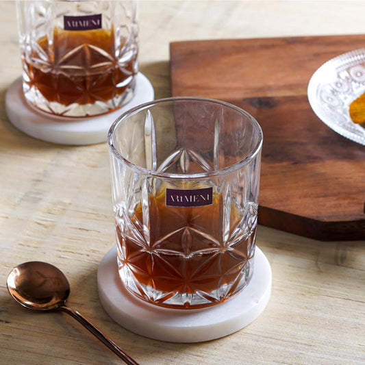 Carved Classics Whiskey Glasses | Set of 4, 8 | 350 ml