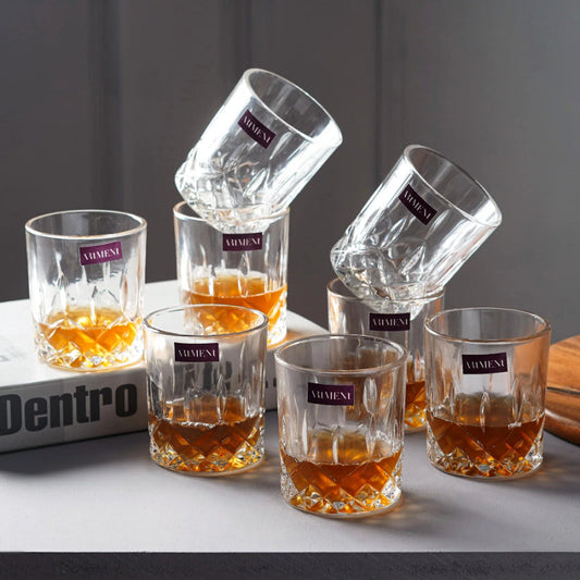 Sculpted Tumbler Whiskey Glasses | Set of 4, 8 | 350ml