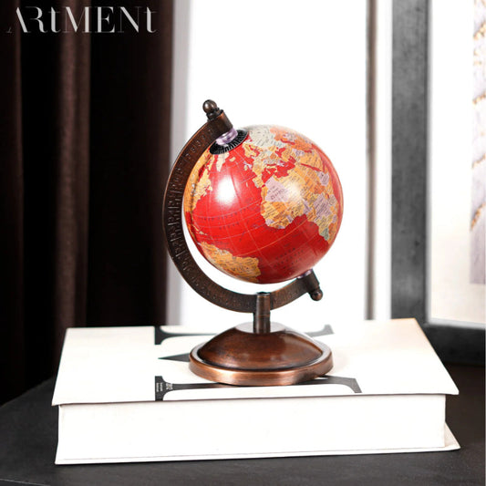 Red Modern Art Crimson Earth Globe | 6 inch, 9 inch