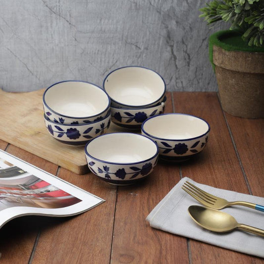 Hand Painted Ceramic Bowls Set | Set of 6