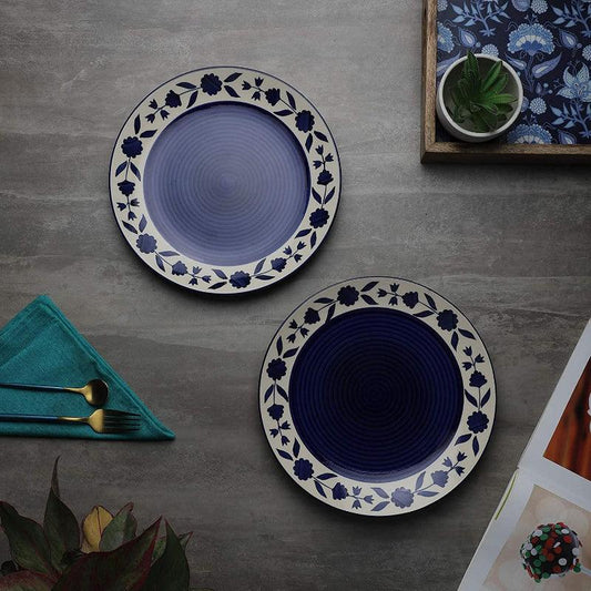 Ceramic Floral Dinner Plates | Set of 2