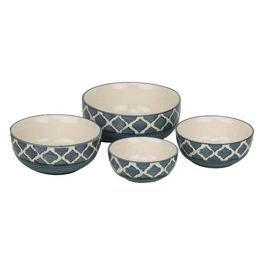 Geo Ceramic Mixing Bowl | Set of 4