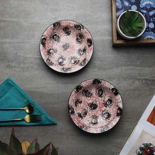 Hand Painted Ceramic Pasta Plate | Set of 2 | Multiple Colours