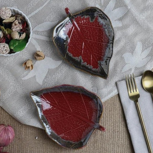 Betel Leaf Shaped Platter | Set of 2