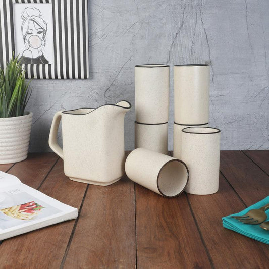 Ceramic Jug & Glass Set | Set of 7 products