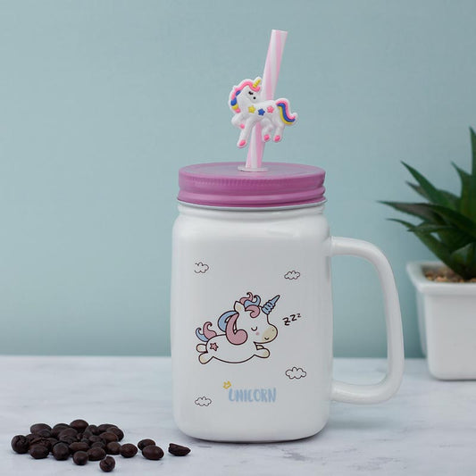 Modern Unicorn Ceramic Mason Jar | 400ml