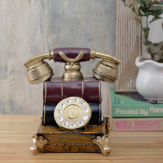 Large Vintage Copper Telephone Decorative Showpiece