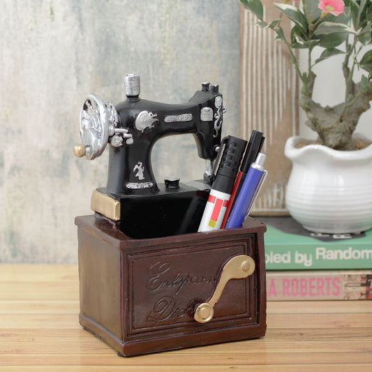 Brown Sewing Machine Desk Organizer For Decor Showpiece