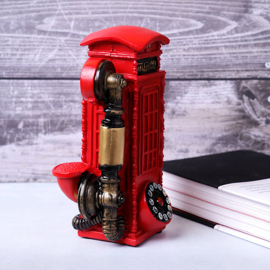 Vintage Red Phonebooth Decor Showpiece