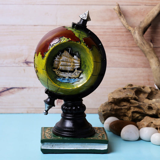 Green Voyager's Globe Tabletop Decor Showpiece