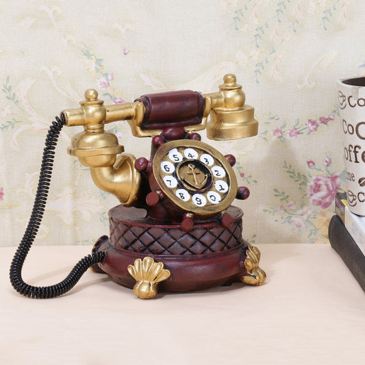 Brown Telephone Decor Showpiece