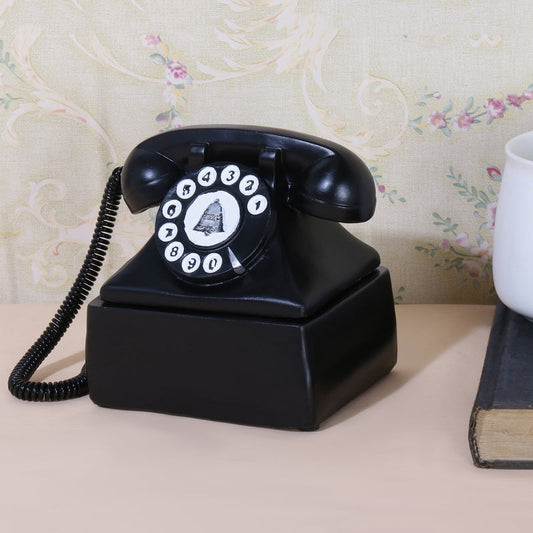 Sleek Noir Telephone Desk Showpiece