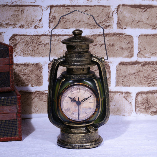 Lantern Vintage Tabletop Clock Showpiece