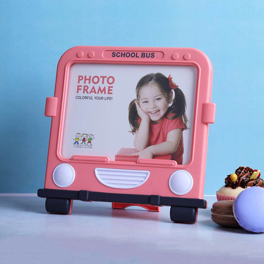 Lucia Square School Bus Photo Frame